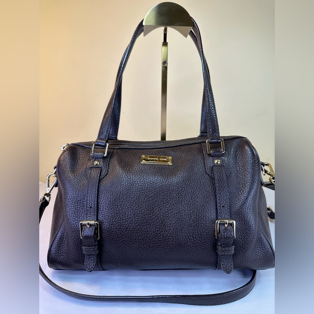 Michael Kors Bedford Legacy Medium satchel brown leather w/ removable strap